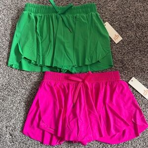 GB Girls Hot Pink  and Green butterfly shorts